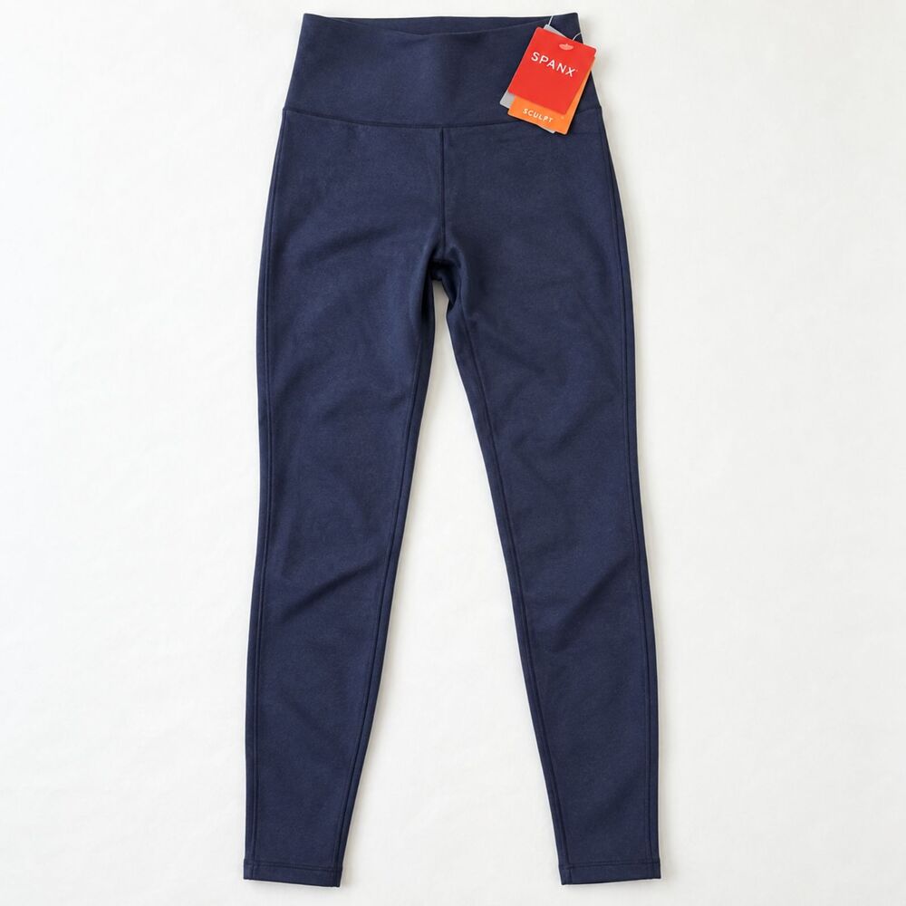 SPANX Sculpt High-Waisted Leggings Navy Blue M Tummy Control Shaping